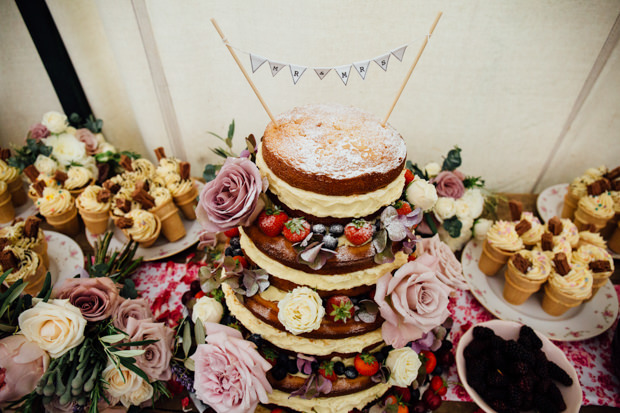 naked cake table at the keeper and the dell