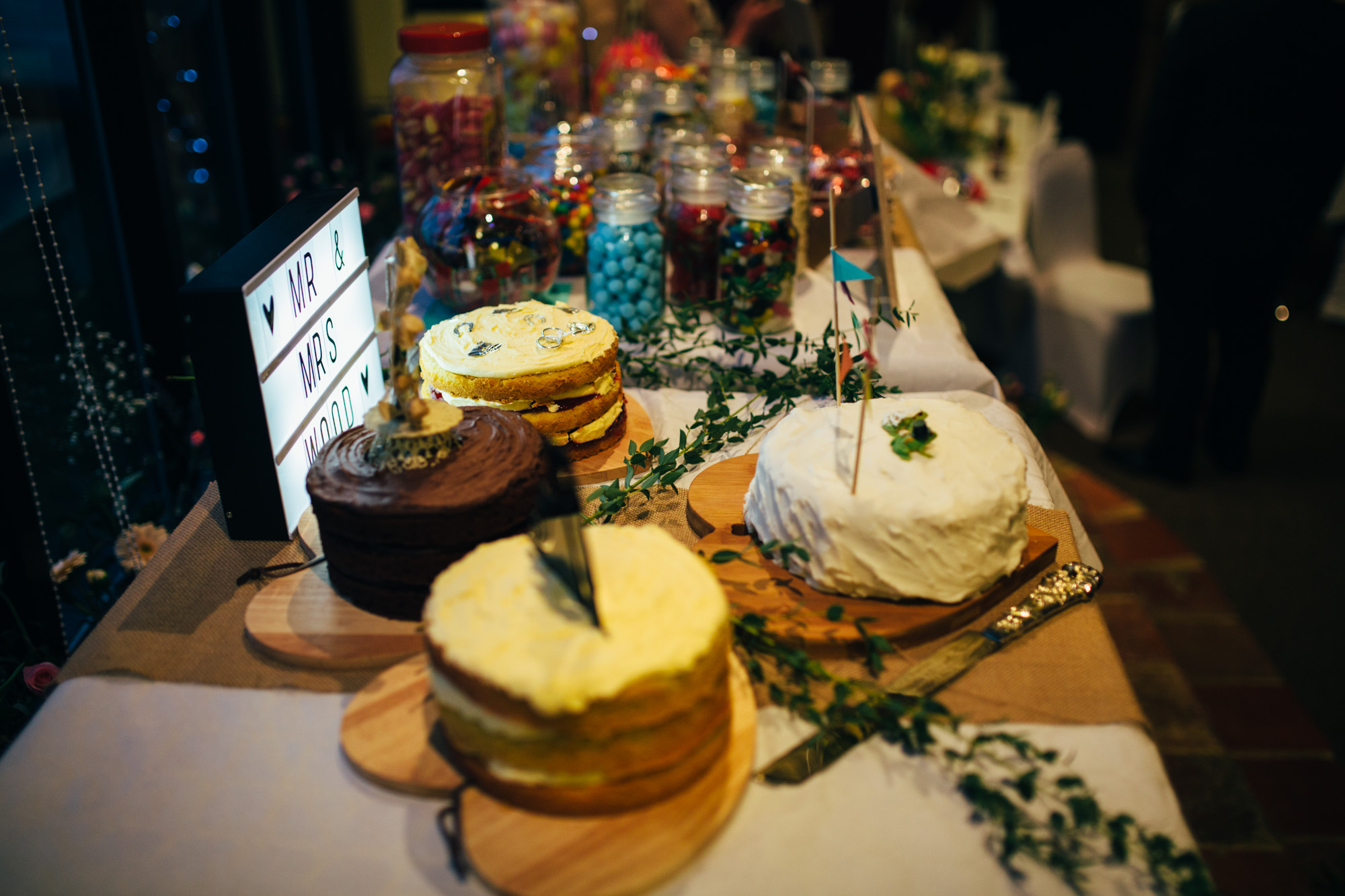 Wedding Cake table at Wood Farm Barn in Suffolk
