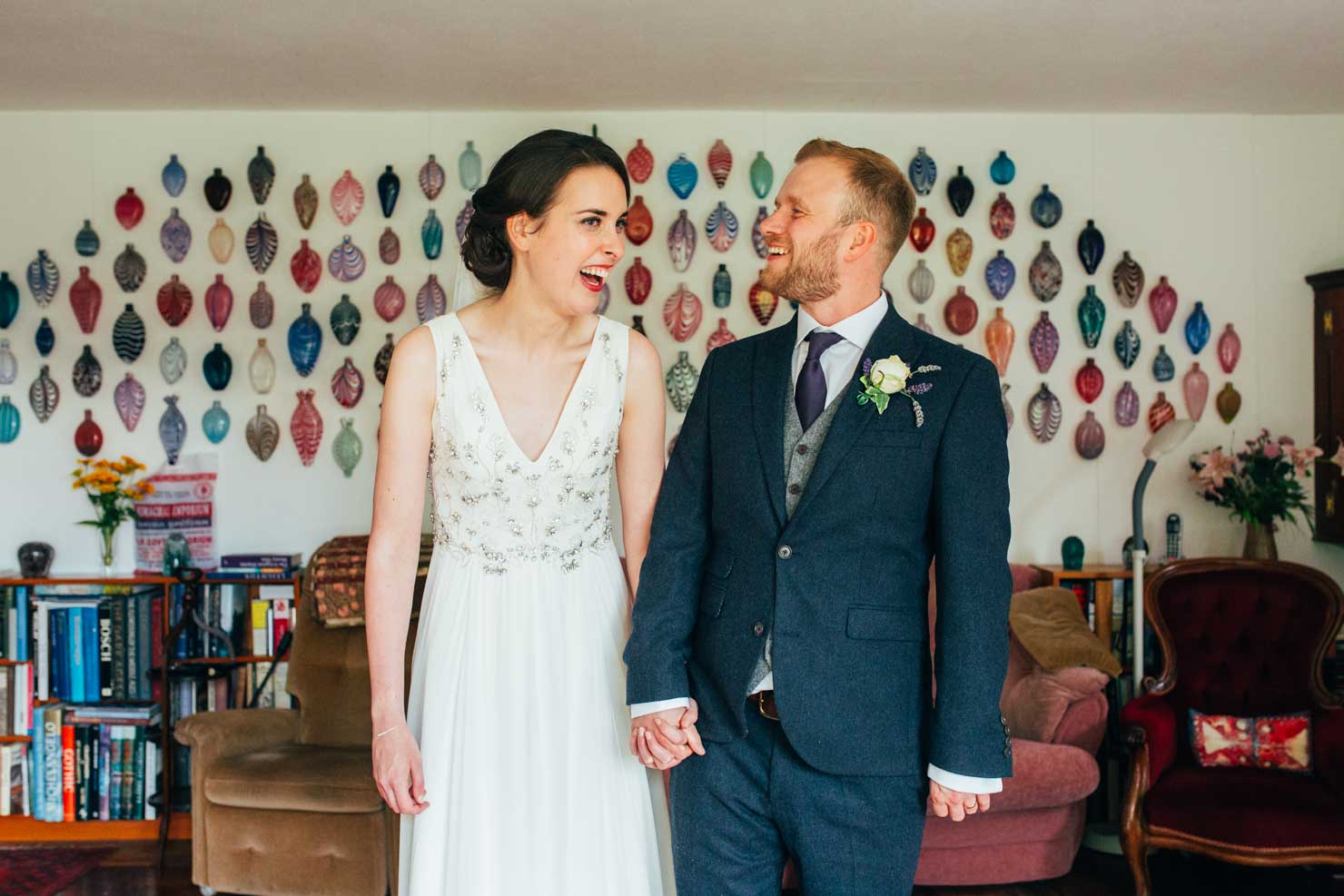 indoor couples portraits at home for bride and groom wedding photography in suffolk