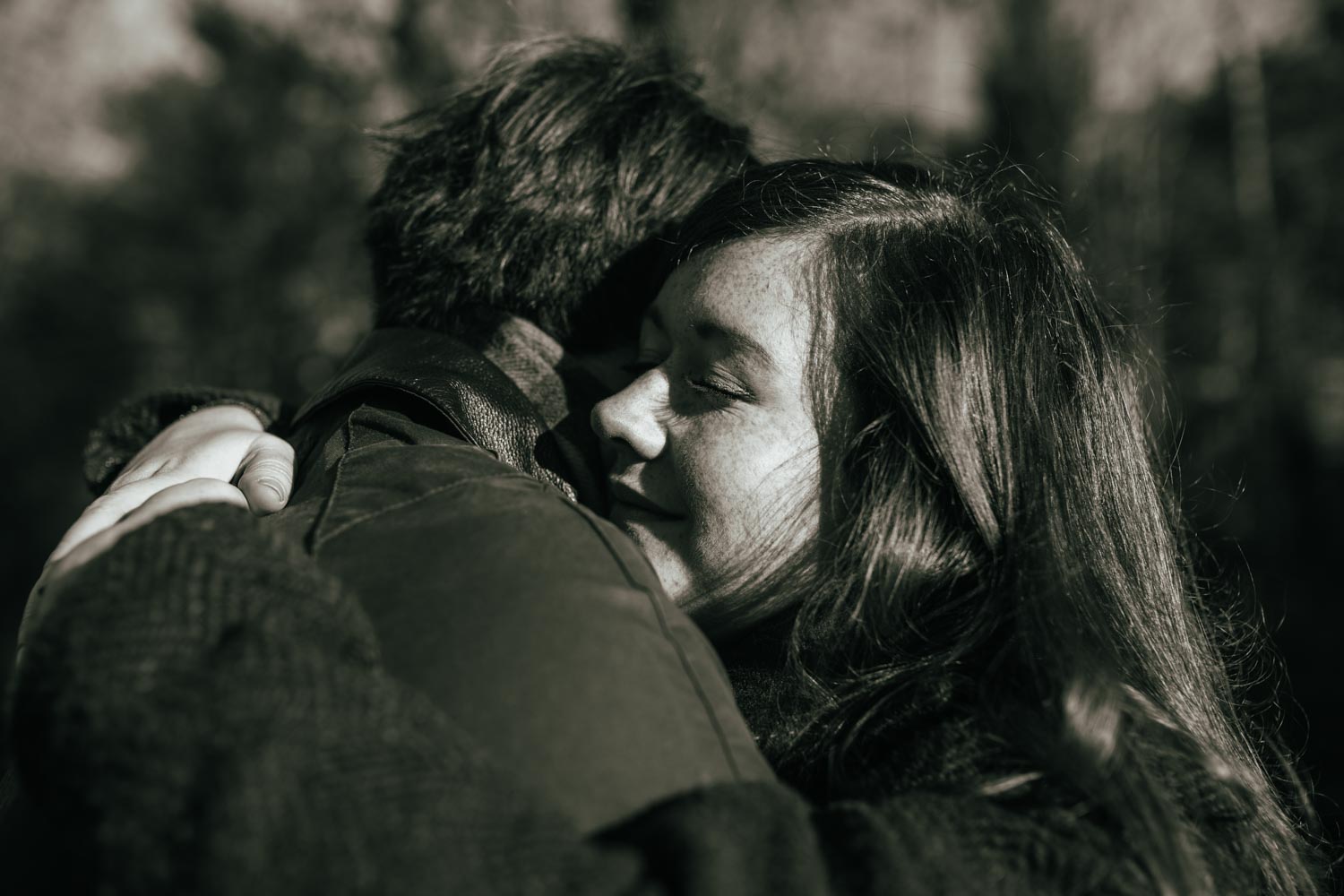 girl in love hugging her fiancee ipswich christchurch park