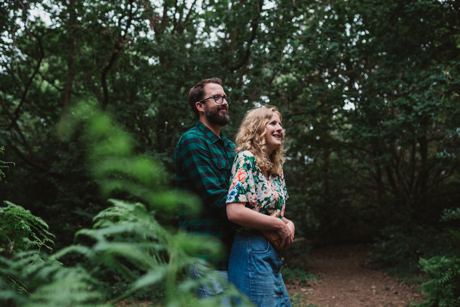 Relaxed couples shoot in Ipswich forest 