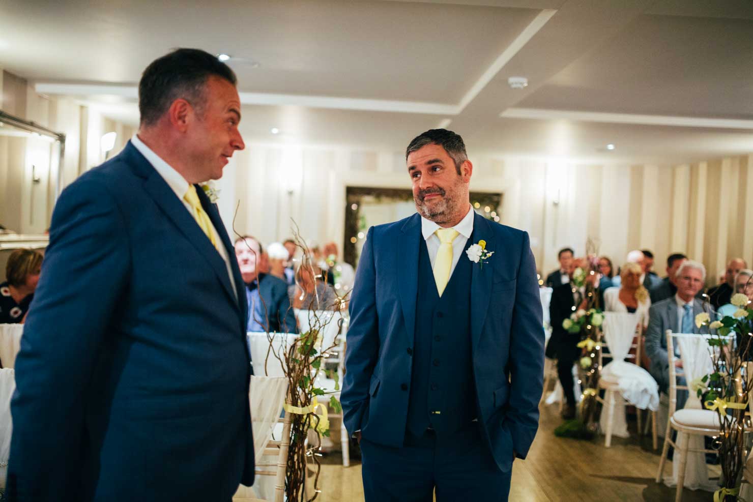 relaxed woodhall manor suffolk wedding ceremony photographer