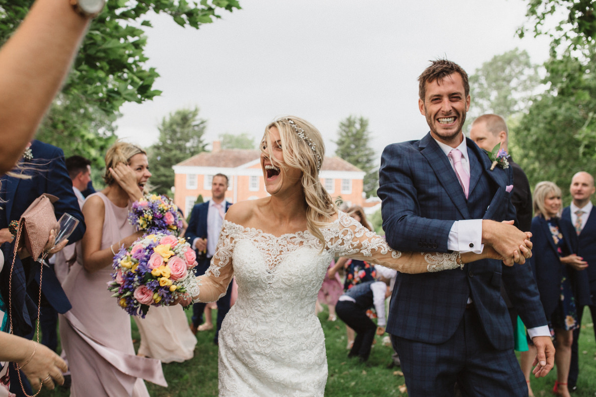 confetti line at HOCKERING HOUSE WEDDING PHOTOGRAPHY NORFOLK